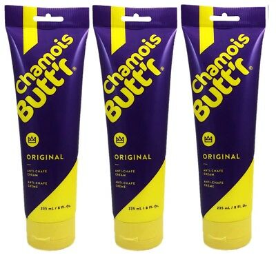 3pak Chamois Butt'r Original Skin Cream 235ml / 8oz.tube Bike Race Shorts Butter