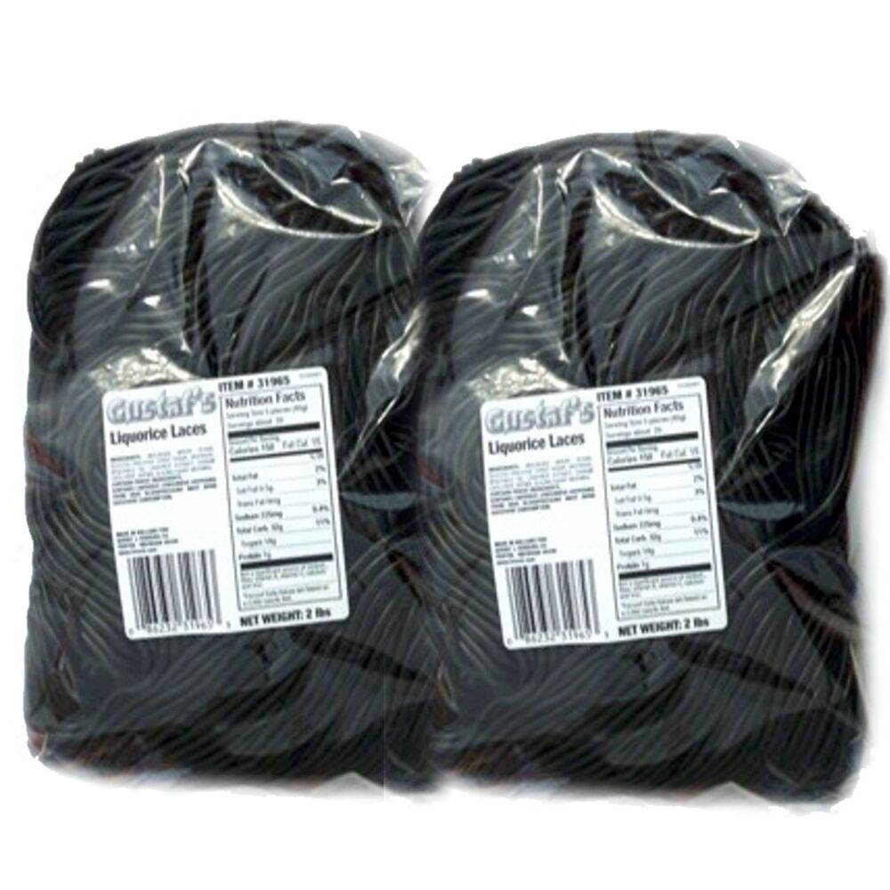 Gustaf's Black Licorice Laces, 4 Lbs