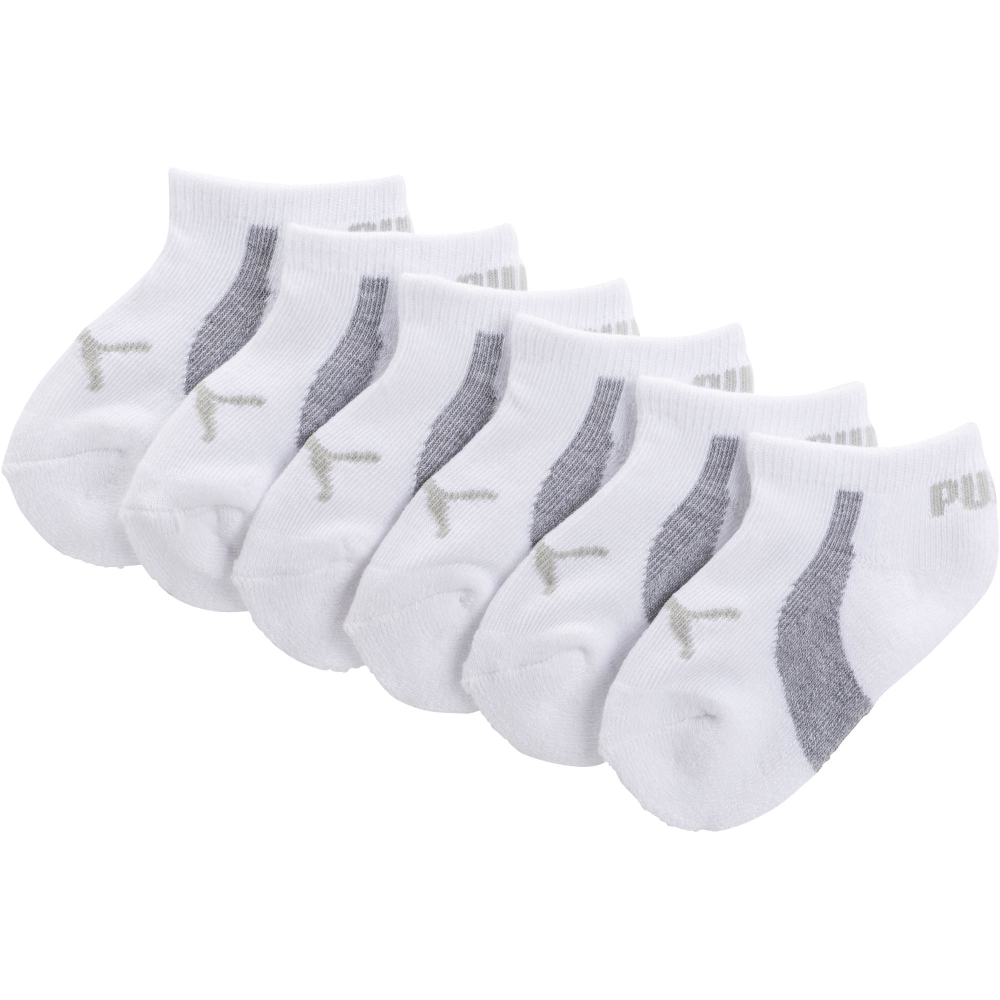 PUMA Toddler Terry No Show Socks (6 Pack) White Size 2-4T