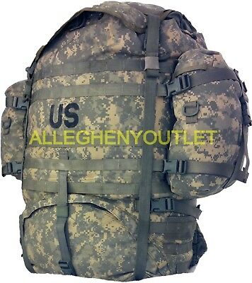 US Military Molle ACU Large Rucksack Back Pack Complete w/ Frame & Pouches EXC
